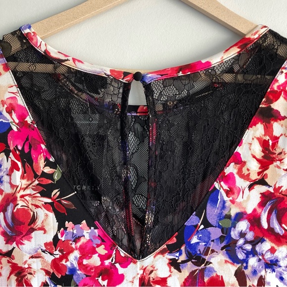 NWT Torrid Skater Midi Dress-Studio Knit Lace Floral Black Size 4X - Picture 3 of 11